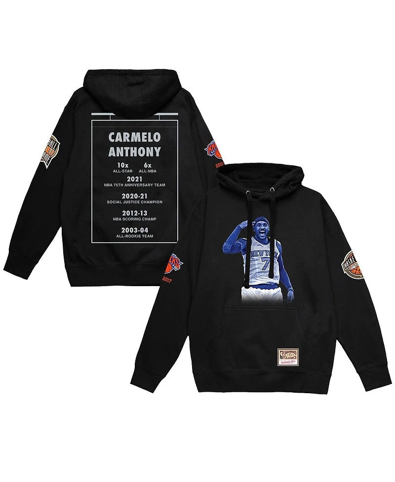Mitchell & Ness Men's Carmelo Anthony Black New York Knicks Ultimate Player Hoodie