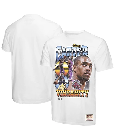 Mitchell & Ness Men's Vince Carter White Toronto Raptors Hardwood Classics Commemorative Player Collage T-Shirt