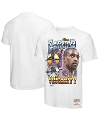 Mitchell & Ness Men's Vince Carter White Toronto Raptors Hardwood Classics Commemorative Player Collage T-Shirt