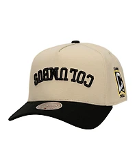 Mitchell & Ness Men's Cream/Black Columbus Crew Upside Down Pro Pinch Snapback Hat