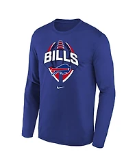 Nike Big Boys and Girls Royal Buffalo Bills Primetime Legend Icon Long Sleeve Performance T-Shirt