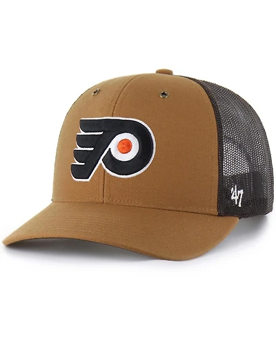Carhartt x '47 Brand Men's Brown Philadelphia Flyers Trucker Adjustable Hat