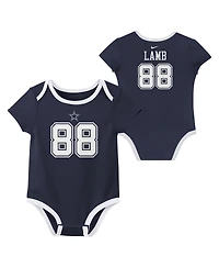 Nike Baby Boys and Girls 3-Pack CeeDee Lamb Dallas Cowboys Name Number Bodysuit Set