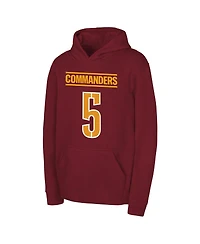 Outerstuff Big Boys and Girls Jayden Daniels Burgundy Washington Commanders Mainliner Player Name Number Hoodie