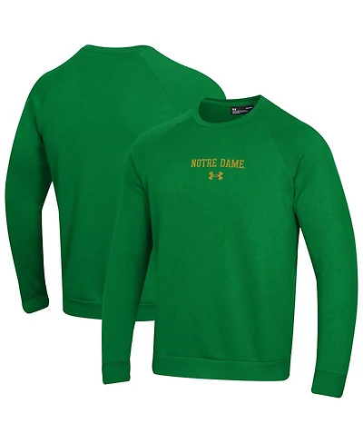 Under Armour Men's Kelly Green Notre Dame Fighting Irish Sideline Rival Fleece Crewneck Sweatshirt