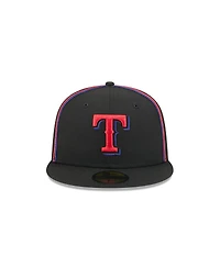 New Era Men's Black Texas Rangers Soutache 59FIFTY Fitted Hat