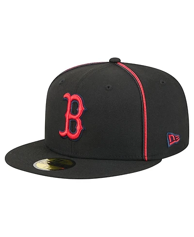 New Era Men's Black Boston Red Sox Soutache 59FIFTY Fitted Hat