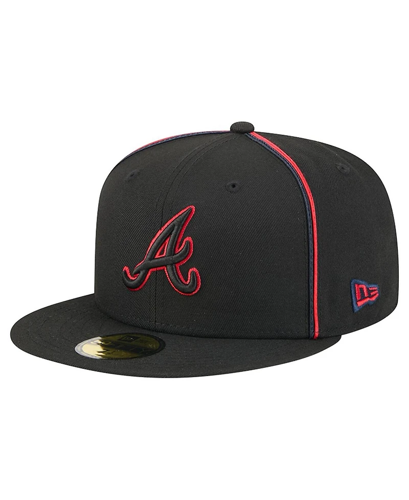 New Era Men's Black Atlanta Braves Soutache 59FIFTY Fitted Hat