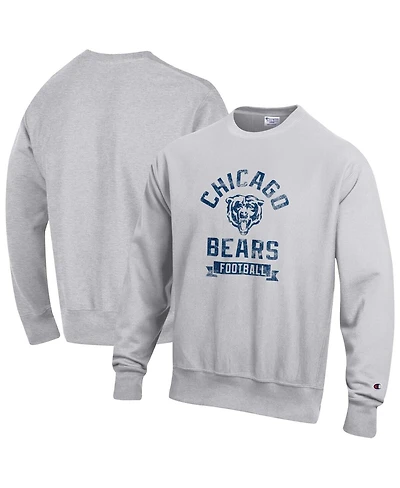 Champion Men's Heather Gray Chicago Bears Reverse Weave Fleece Pullover Sweatshirt