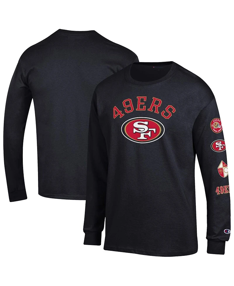 Champion Men's Black San Francisco 49ers Seal Long Sleeve T-Shirt