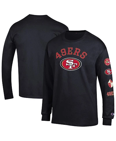 Champion Men's Black San Francisco 49ers Seal Long Sleeve T-Shirt