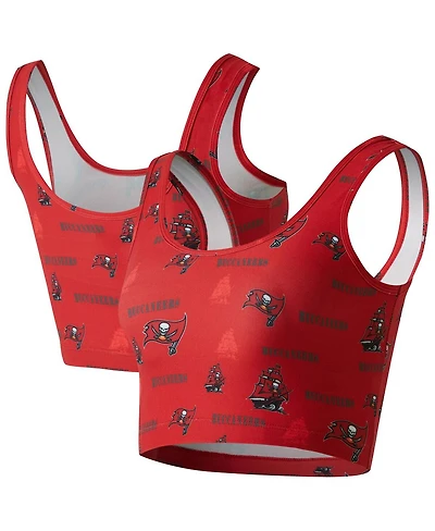 Concepts Sport Women's Red Tampa Bay Buccaneers Mosaic Allover Print Bralette
