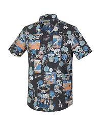 Reyn Spooner Men's Black Los Angeles Dodgers Dia De Los Muertos Performance Full-Button Aloha Shirt