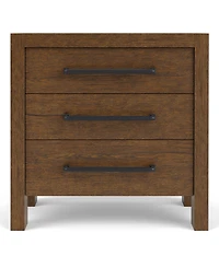 Furniture Davie Cracked Oak Wood 3-Pc. Queen Upholstered Set