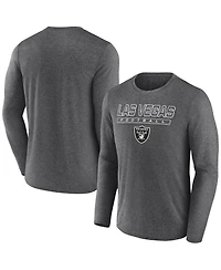 Fanatics Men's Heather Charcoal Las Vegas Raiders Fundamentals Long Sleeve T-Shirt