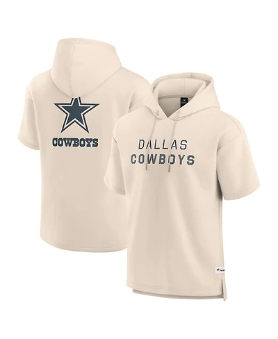 Fanatics Men's Cream Dallas Cowboys Elements Future Ground Lettering Short Sleeve Pullover Hoodie