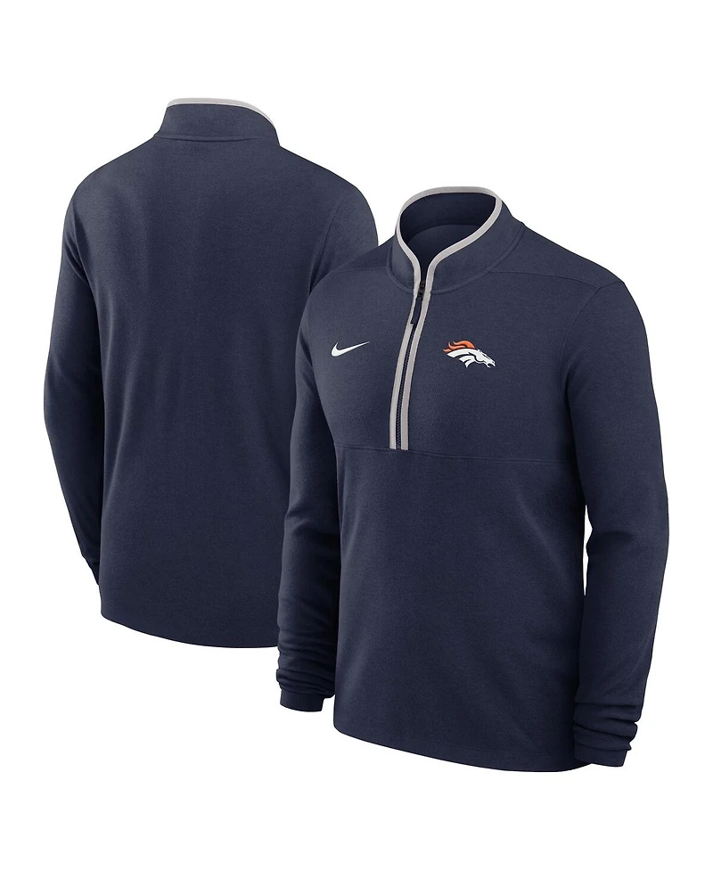 Nike Men's Navy Denver Broncos Lightweight Victory Dri-fit Half-Zip Pullover Hoodie