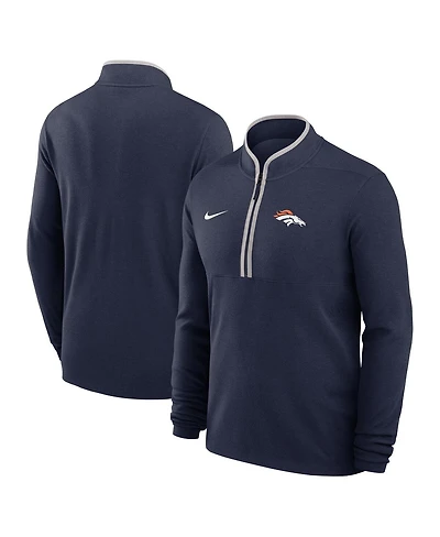 Nike Men's Navy Denver Broncos Lightweight Victory Dri-fit Half-Zip Pullover Hoodie