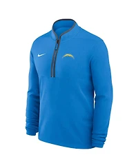 Nike Men's Powder Blue Los Angeles Chargers Lightweight Victory Dri-fit Half-Zip Pullover Hoodie