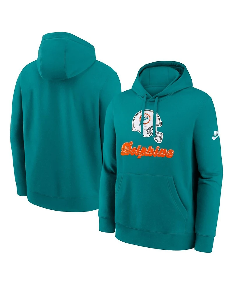 Nike Men's Aqua Miami Dolphins Best Season Rewind Club Pullover Hoodie