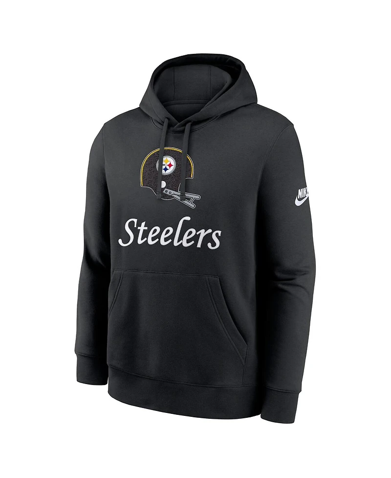 Nike Men's Black Pittsburgh Steelers Best Season Rewind Club Pullover Hoodie