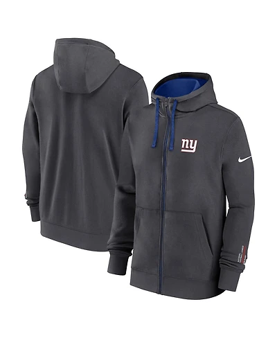Nike Men's Anthracite New York Giants Primetime Club Full-Zip Hoodie