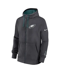Nike Men's Anthracite Philadelphia Eagles Primetime Club Full-Zip Hoodie