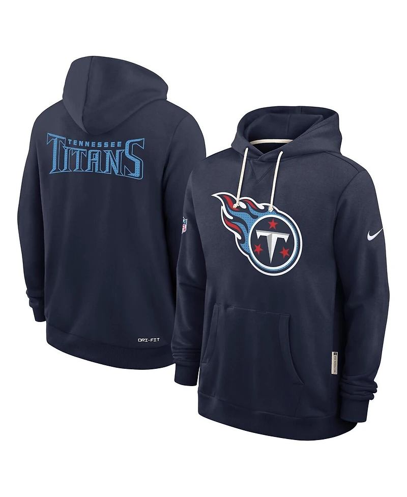Nike Men's Navy Tennessee Titans Sideline Standard Issue Initial Home Dri-fit Hoodie