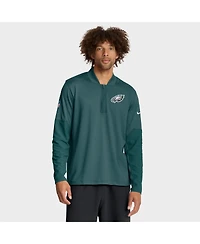 Nike Men's Green Philadelphia Eagles Sideline Dri-fit Half-Zip Pullover Hoodie
