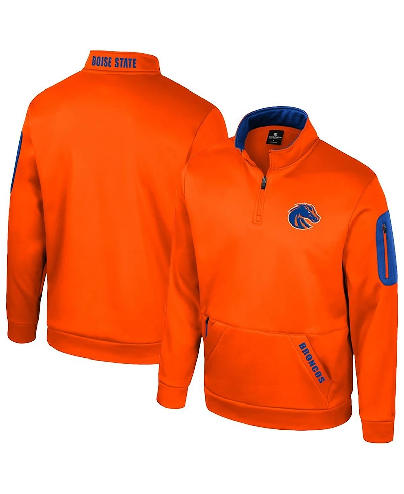 Colosseum Men's Orange Boise State Broncos Mainframe Quarter-Zip Fleece Jacket