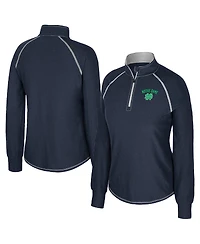 Colosseum Women's Navy Notre Dame Fighting Irish Bikram Raglan Quarter-Zip Sweatshirt