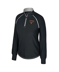 Colosseum Women's Black Texas Longhorns Bikram Raglan Quarter-Zip Sweatshirt