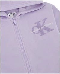 Calvin Klein Girls 7-16 Front-Zip Long Sleeve Hoodie