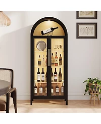 Vlsrka 72.8" Glass Door Display Cabinet, 5-Tier with Motion Led