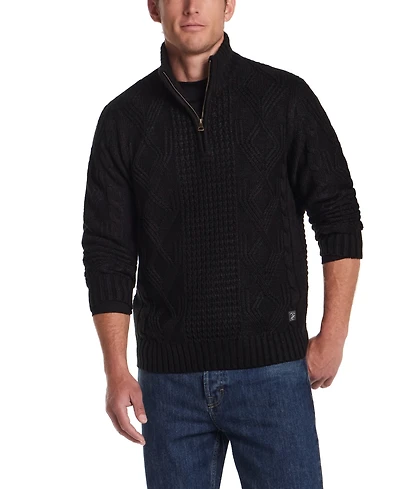 Weatherproof Vintage Men's Cable-Knit Quarter-Zip Sweater