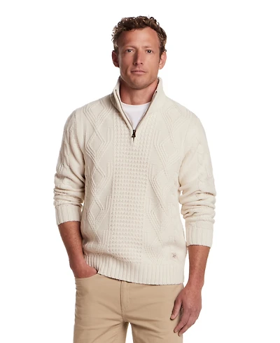 Weatherproof Vintage Men's Cable-Knit Quarter-Zip Sweater