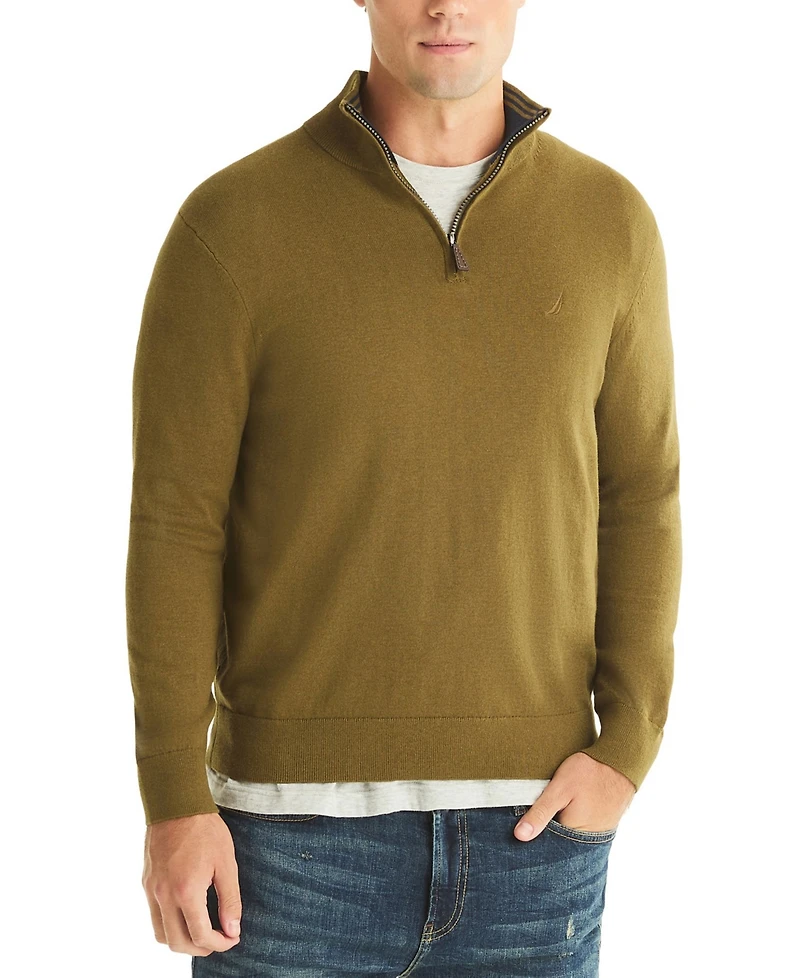 Nautica Men's Navtech Classic-Fit Solid Quarter Zip Sweater