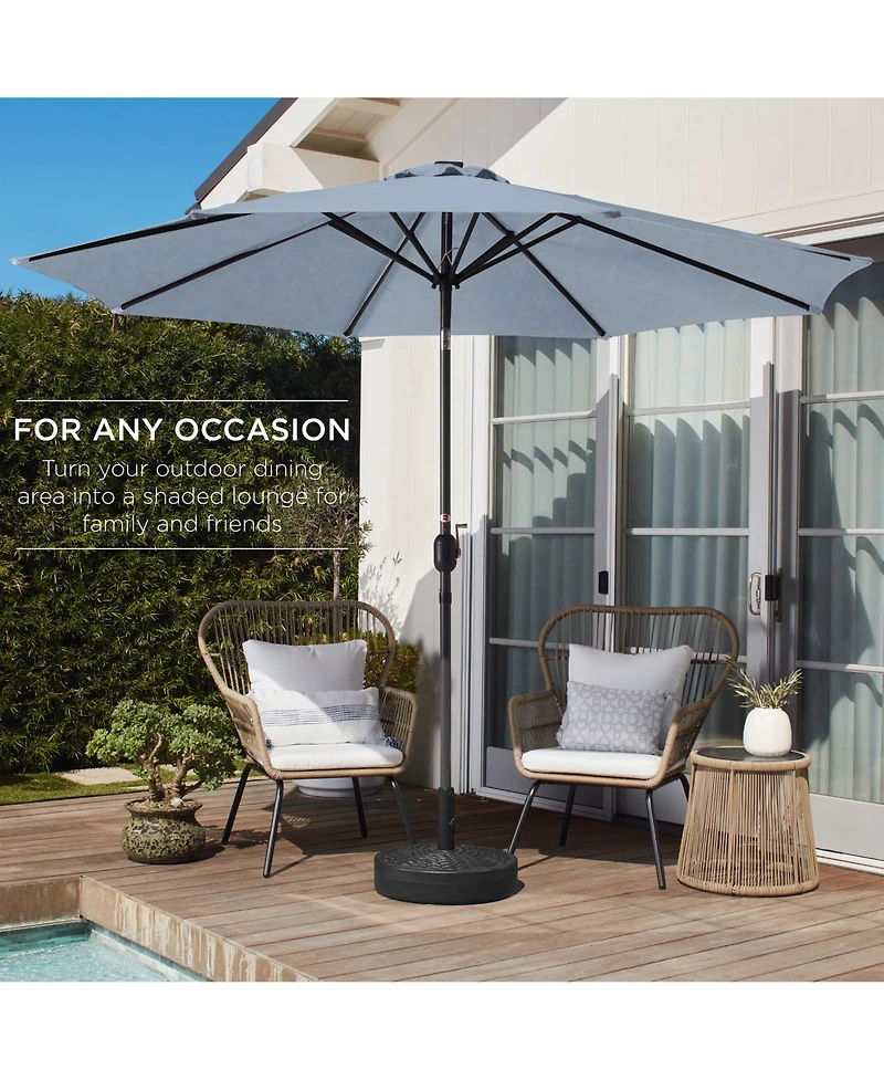 Best Choice Products 10ft Outdoor Steel Market Patio Umbrella w/ Crank, Tilt Push Button, 6 Ribs