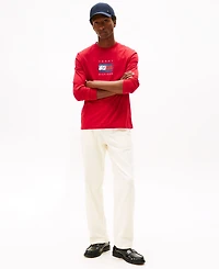 Tommy Hilfiger Men's Linear Flag Graphic Long Sleeves T-Shirt