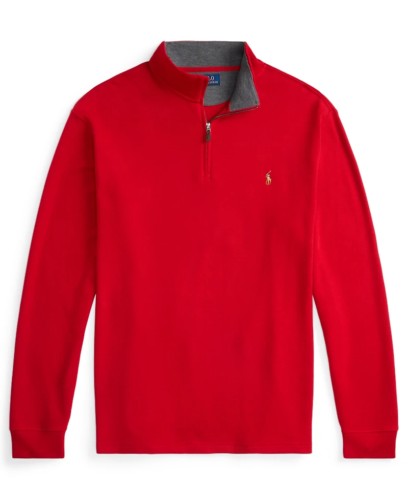 Polo Ralph Lauren Men's Big & Tall Estate-Rib Quarter-Zip Pullover Sweater