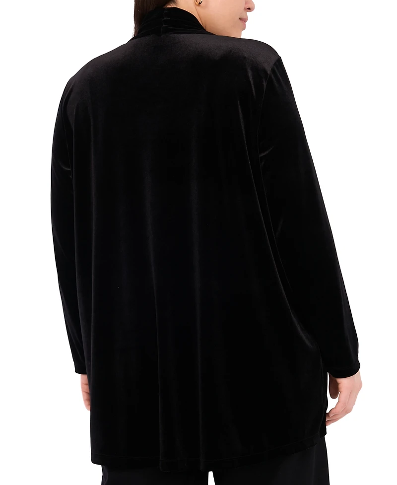 Vince Camuto Plus Open-Front Long-Sleeve Cardigan