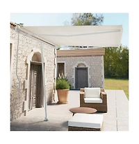 vidaXL Awning Post Set White Iron 118.1x96.5 in Rotatable