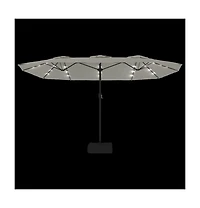 Garden Parasol Sand White Polyester Large Garden Parasol