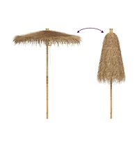 vidaXL Tiki Umbrella Natural Bamboo, Banana Leaf 59.1 in diameter