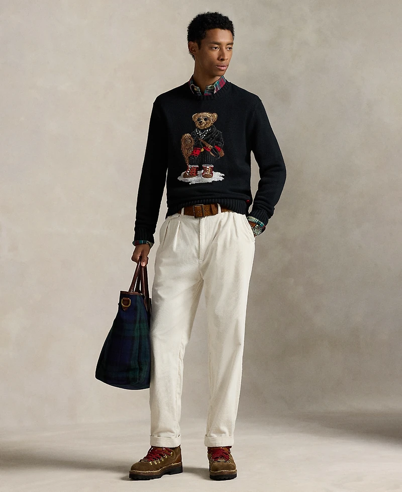 Polo Ralph Lauren Men's Bear Print Crewneck Long Sleeve Sweater