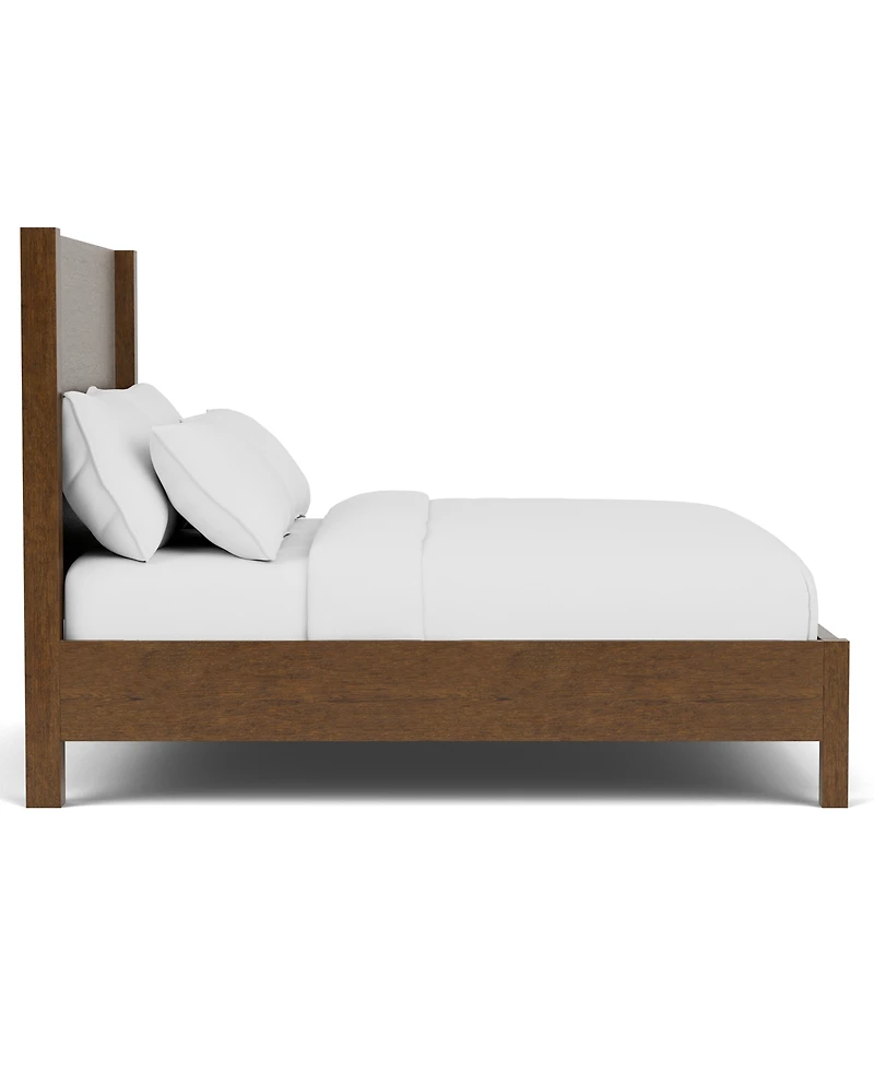 Furniture 88.25" Davie Cracked Oak and Fabric Queen Panel Bed