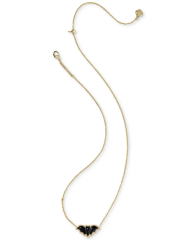 Kendra Scott Obsidian 14K Gold Over Brass Bat Pendant Necklace