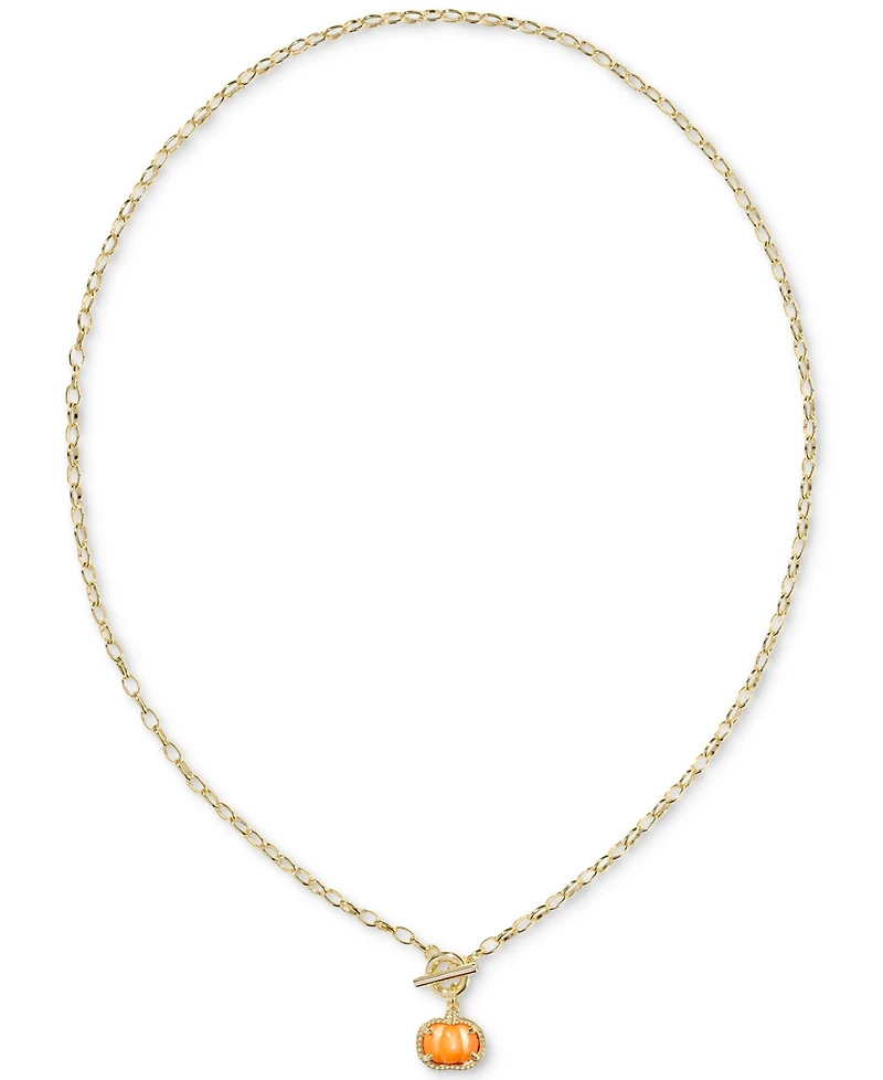 Kendra Scott Mother of Pearl Pumpkin Link and Chain in 14K Gold Over Brass Necklace