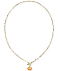 Kendra Scott Mother of Pearl Pumpkin Link and Chain in 14K Gold Over Brass Necklace