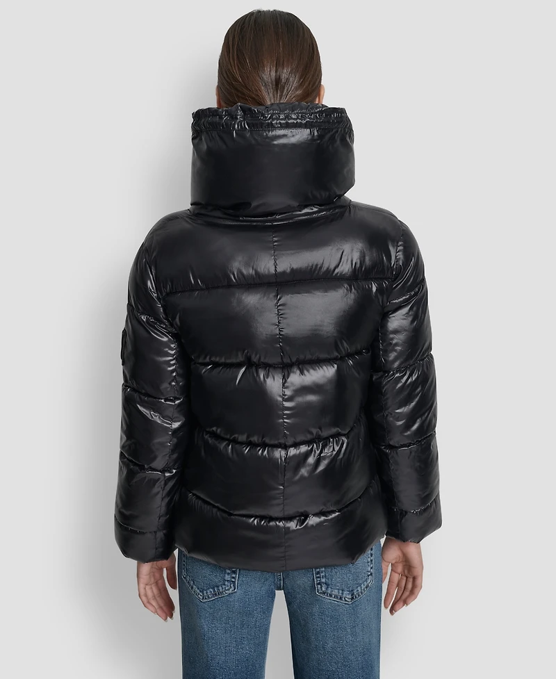 Dkny Jeans Women's Long Sleeve Quilted Puffer Jacket